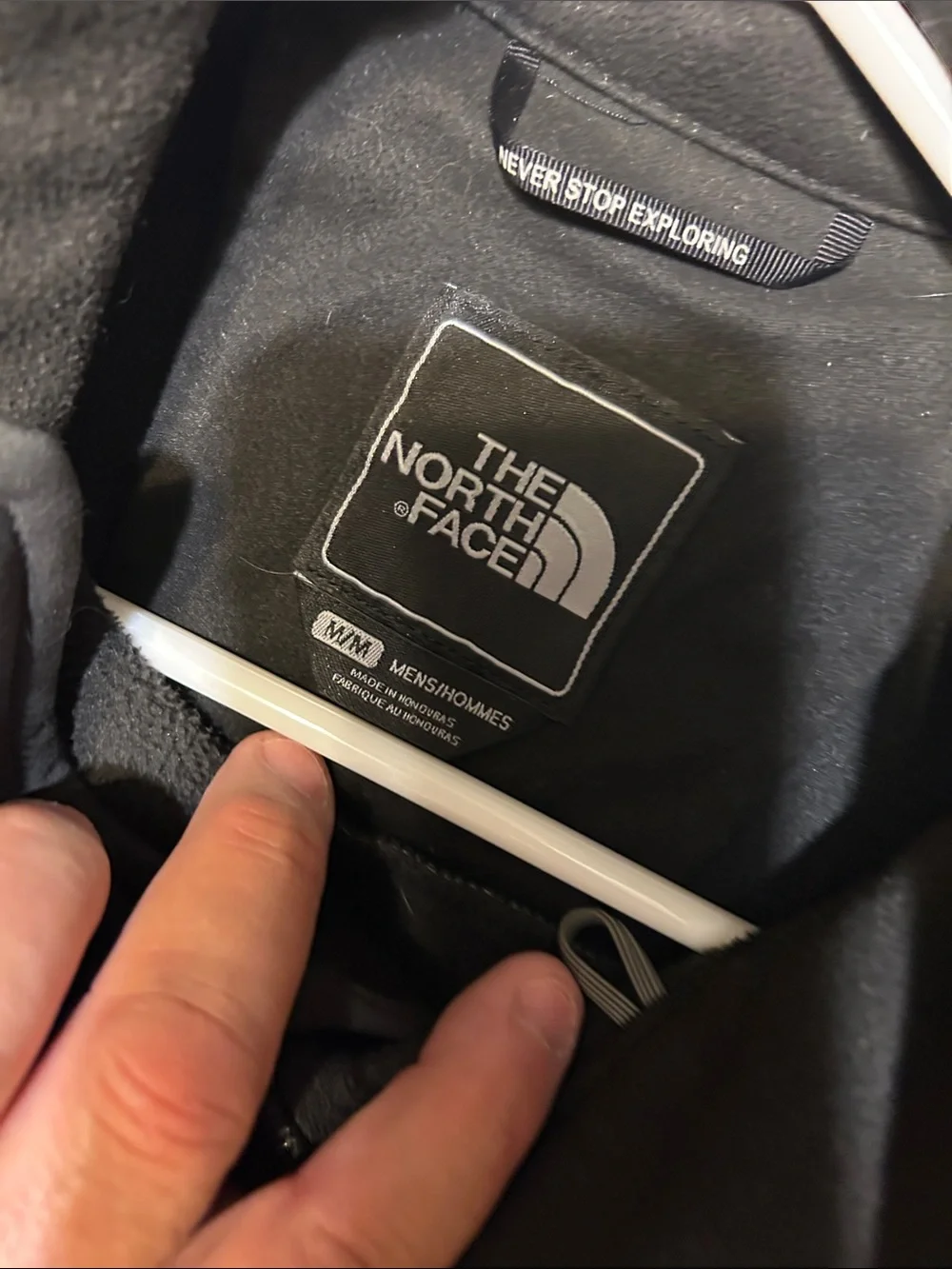 The North Face Men's Dark Gray Softshell Jacket with High Collar